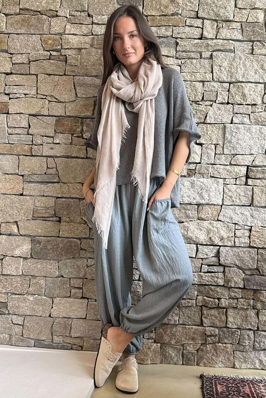 Conrad Box Cotton Knit Grey Marl 